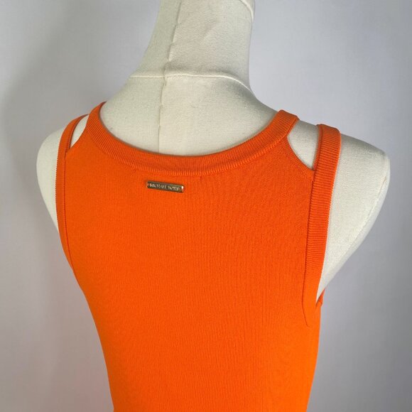 Michael Kors - Bright Orange Knit Bodycon Dress - Picture 3 of 8